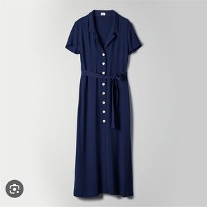 Aritzia Wilfred shirt dress, Navy size S